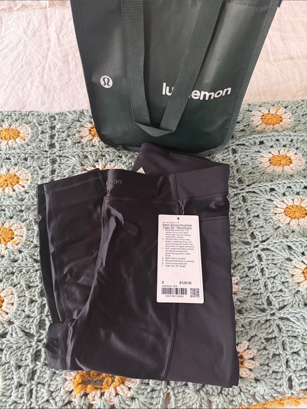 lululemon Black Shine Paneled Leggings